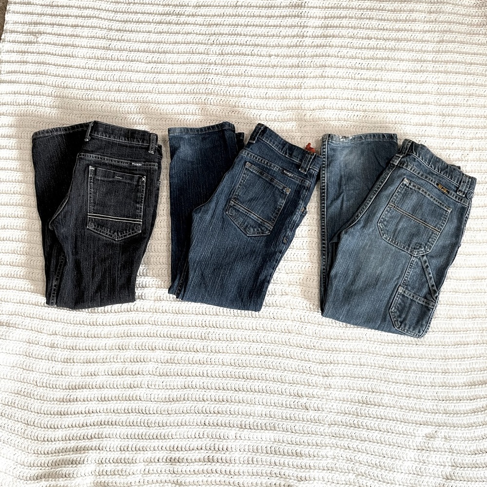Wrangler Boys Husky Jeans Lot of 3
